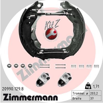 Obrázok Sada brzdových čeľustí ZIMMERMANN KIT Z 209901298
