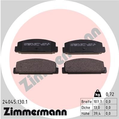 Obrázok Sada brzdových platničiek kotúčovej brzdy ZIMMERMANN  240451301