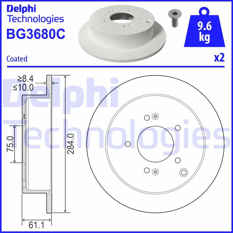 Obrázok Brzdový kotúč DELPHI  BG3680C