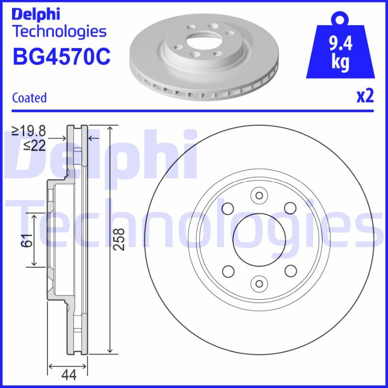 Obrázok Brzdový kotúč DELPHI  BG4570C