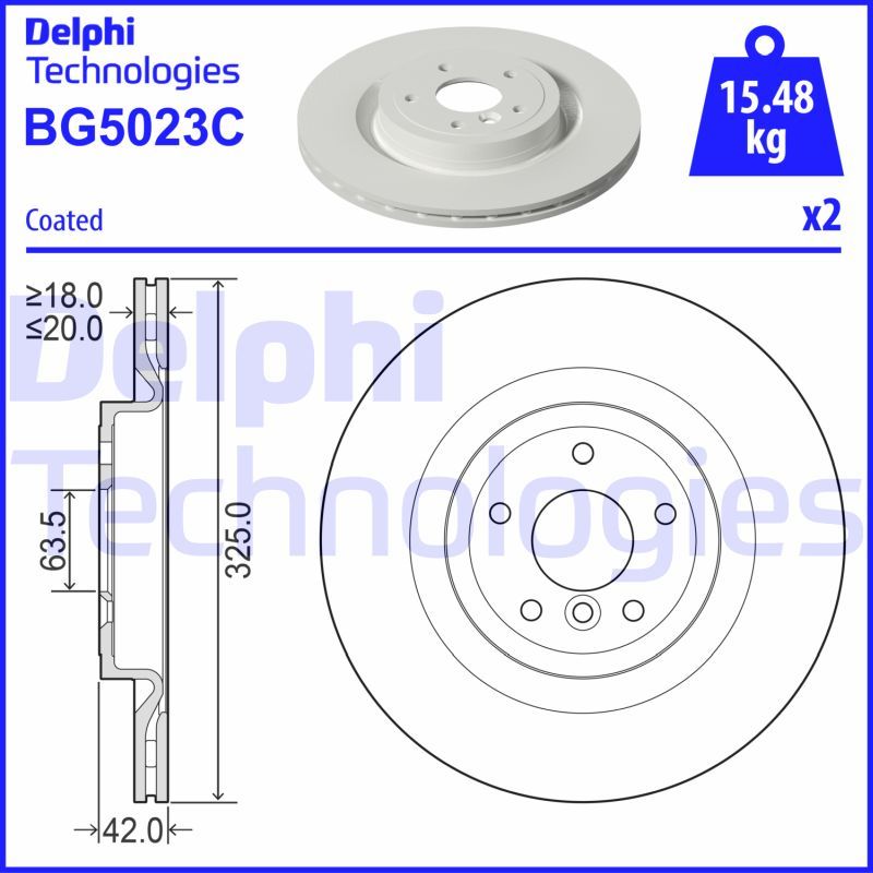 Obrázok Brzdový kotúč DELPHI  BG5023C