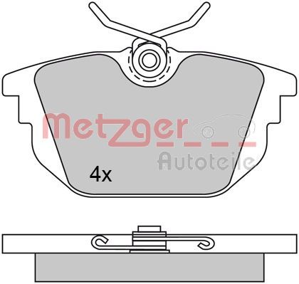 Obrázok Sada brzdových platničiek kotúčovej brzdy METZGER  1170497