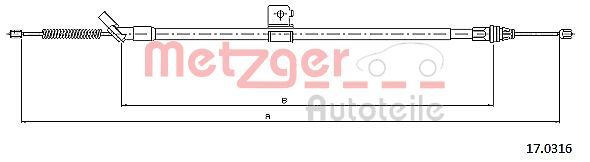 Obrázok żażné lanko parkovacej brzdy METZGER COFLE 170316