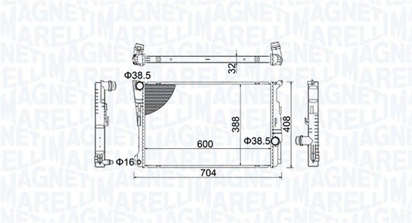 Obrázok Chladič motora MAGNETI MARELLI  350213155200