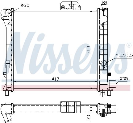 Obrázok Chladič motora NISSENS  64039