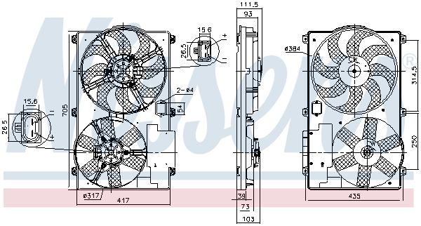 Obrázok Ventilátor chladenia motora NISSENS  850092