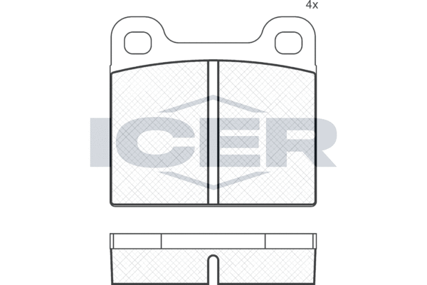 Obrázok Sada brzdových platničiek kotúčovej brzdy ICER  180162