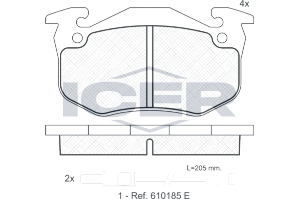 Obrázok Sada brzdových platničiek kotúčovej brzdy ICER  180723