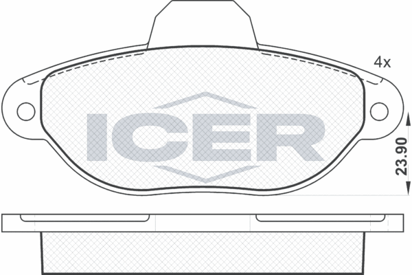 Obrázok Sada brzdových platničiek kotúčovej brzdy ICER  181018