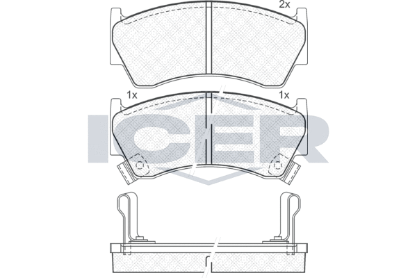 Obrázok Sada brzdových platničiek kotúčovej brzdy ICER  181094