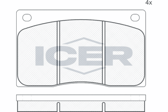 Obrázok Sada brzdových platničiek kotúčovej brzdy ICER  180234