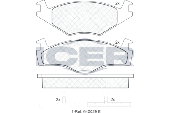Obrázok Sada brzdových platničiek kotúčovej brzdy ICER  180460