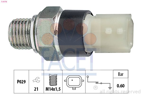 Obrázok Olejový tlakový spínač FACET Made in Italy - OE Equivalent 70178