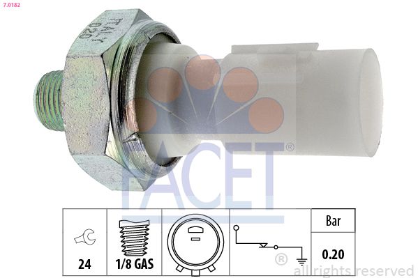 Obrázok Olejový tlakový spínač FACET Made in Italy - OE Equivalent 70182