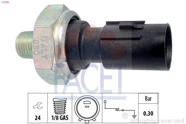 Obrázok Olejový tlakový spínač FACET Made in Italy - OE Equivalent 70195