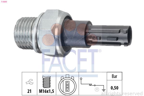 Obrázok Olejový tlakový spínač FACET Made in Italy - OE Equivalent 70203