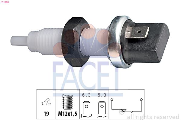Obrázok Spínač brzdových svetiel FACET Made in Italy - OE Equivalent 71000