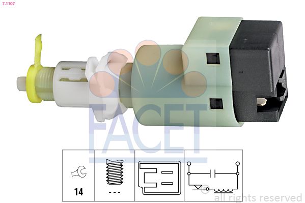 Obrázok Spínač brzdových svetiel FACET Made in Italy - OE Equivalent 71107