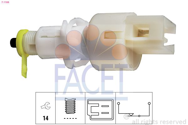 Obrázok Spínač brzdových svetiel FACET Made in Italy - OE Equivalent 71108
