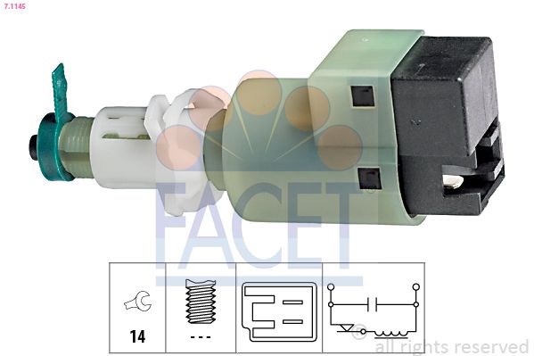 Obrázok Spínač brzdových svetiel FACET Made in Italy - OE Equivalent 71145
