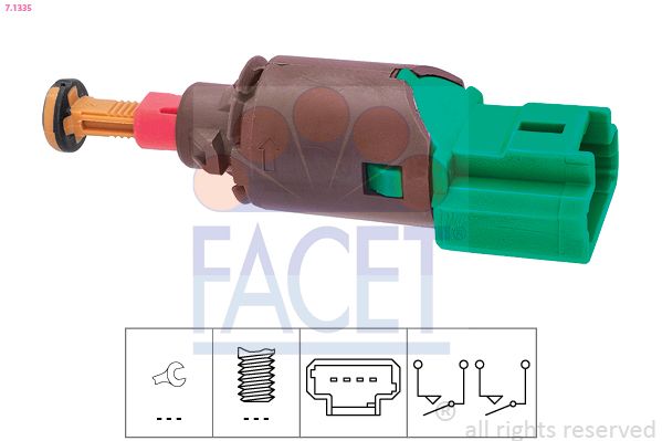 Obrázok Spínač ovládania spojky (pre tempomat) FACET Made in Italy - OE Equivalent 71335
