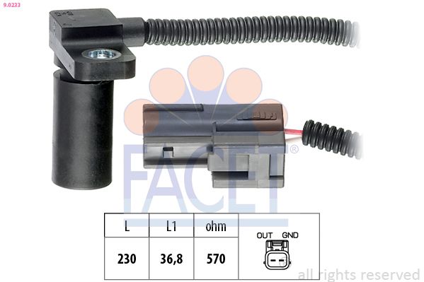 Obrázok Snímač otáčok, automatická prevodovka FACET Made in Italy - OE Equivalent 90233