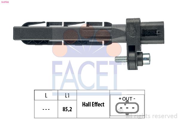 Obrázok Snímač impulzov kľukového hriadeľa FACET Made in Italy - OE Equivalent 90758