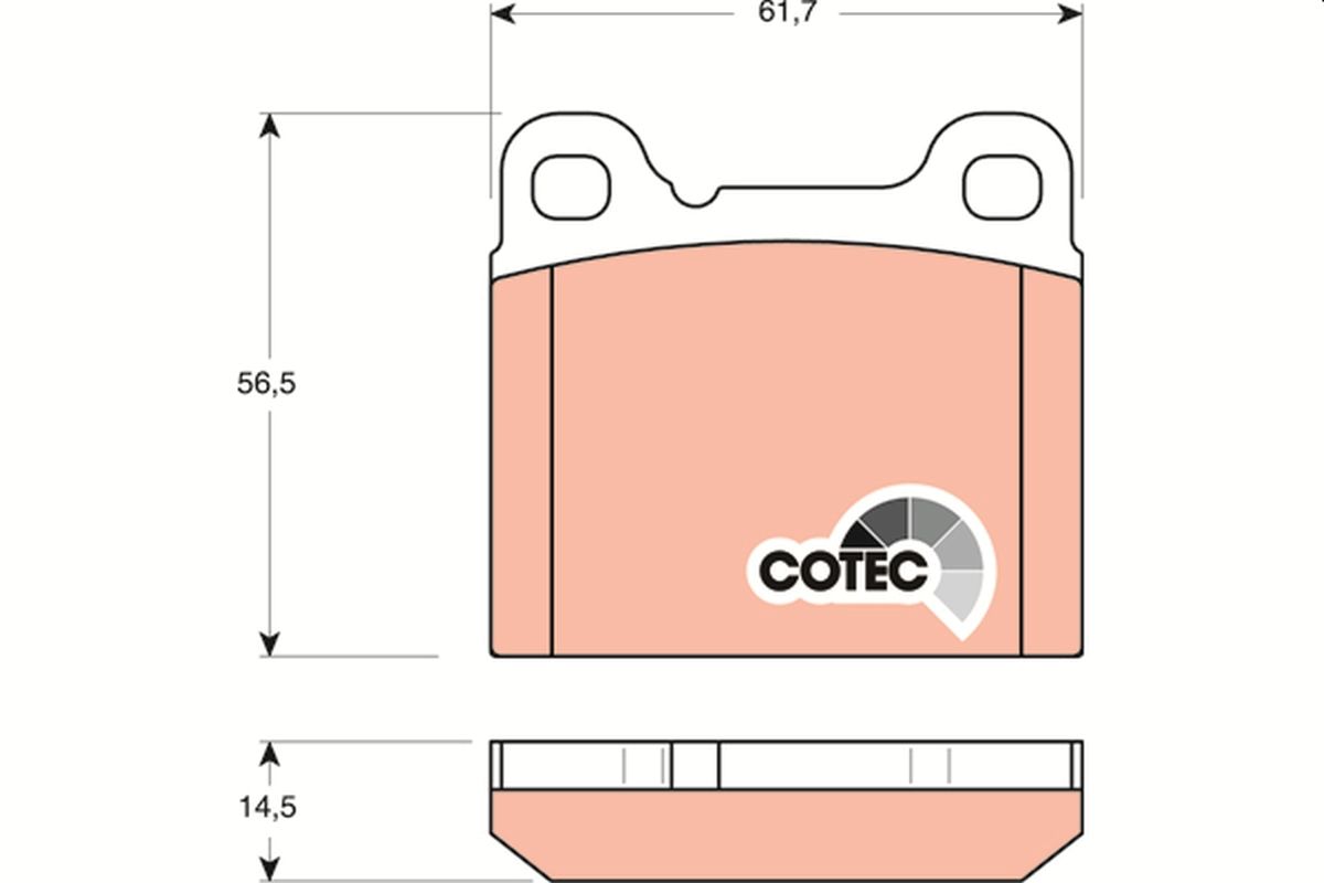 Obrázok Sada brzdových platničiek kotúčovej brzdy TRW COTEC GDB1160