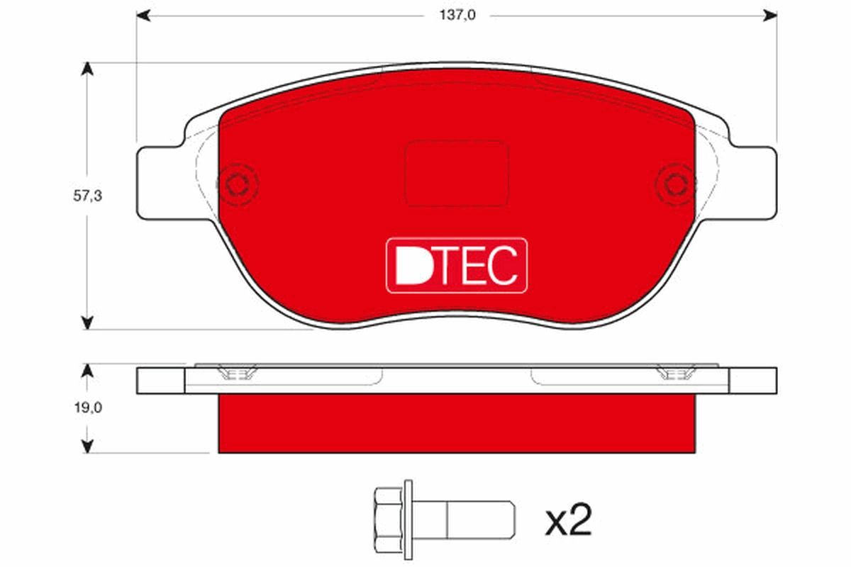 Obrázok Sada brzdových platničiek kotúčovej brzdy TRW DTEC COTEC GDB1464DTE