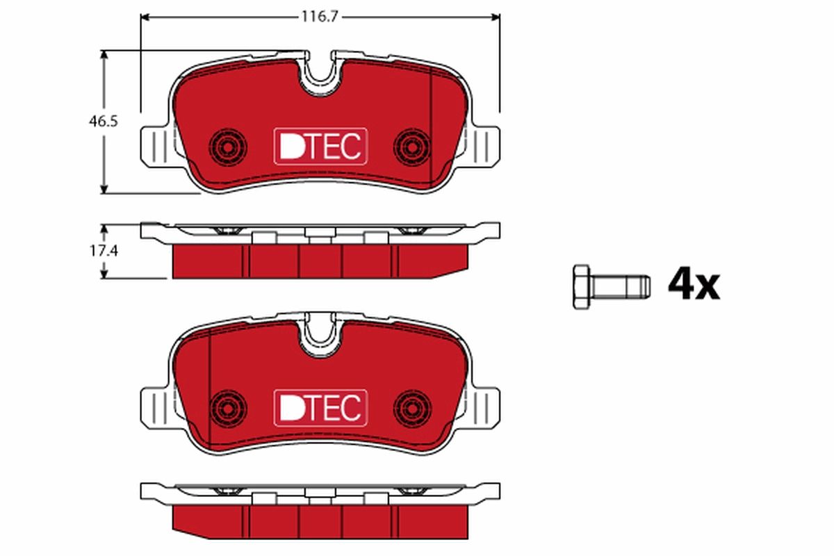 Obrázok Sada brzdových platničiek kotúčovej brzdy TRW DTEC COTEC GDB1632DTE