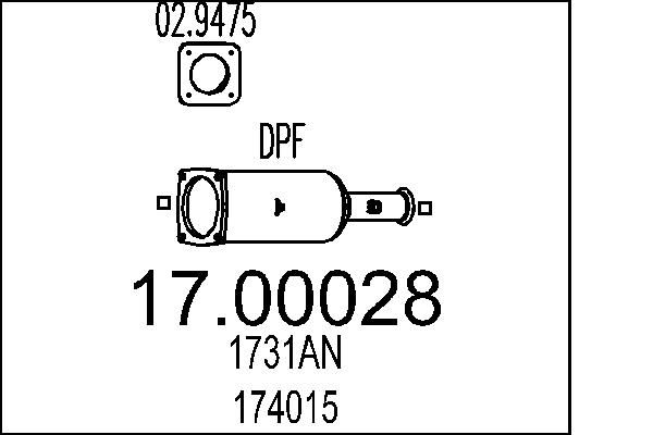 Obrázok Filter sadzí/pevných častíc výfukového systému MTS  1700028