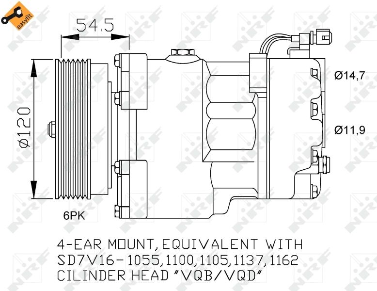 Obrázok Kompresor klimatizácie NRF EASY FIT 32033