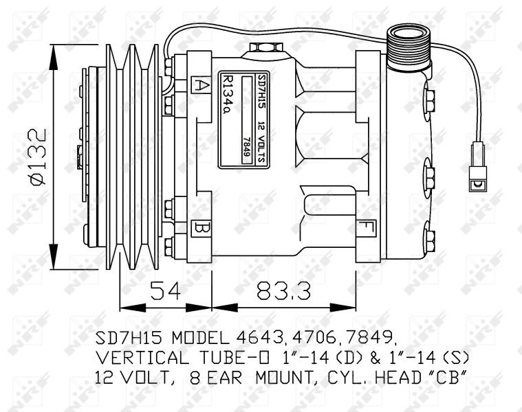 Obrázok Kompresor klimatizácie NRF GENUINE 32130G