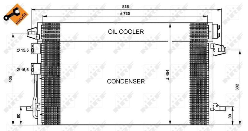 Obrázok Kondenzátor klimatizácie NRF EASY FIT 35617