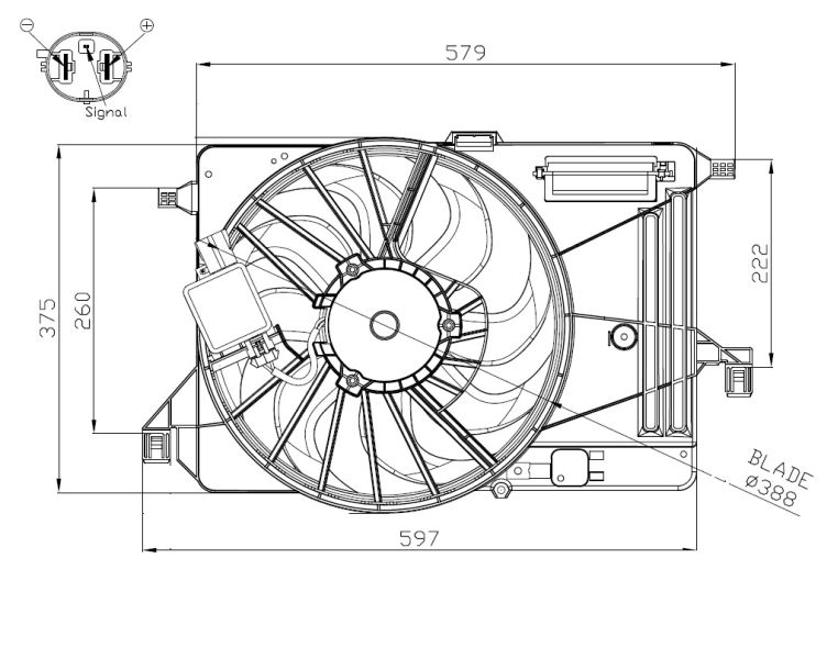 Obrázok Ventilátor chladenia motora NRF  47964