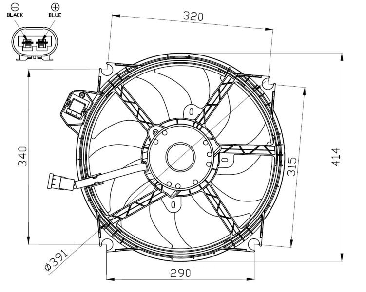 Obrázok Ventilátor chladenia motora NRF  47965
