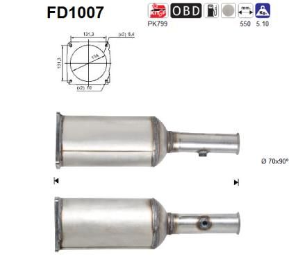 Obrázok Filter sadzí/pevných častíc výfukového systému AS  FD1007