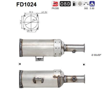 Obrázok Filter sadzí/pevných častíc výfukového systému AS  FD1024