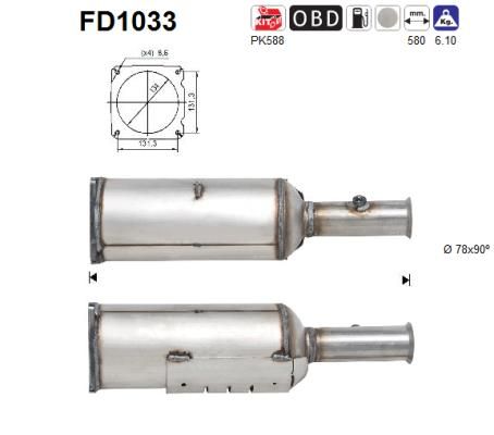 Obrázok Filter sadzí/pevných častíc výfukového systému AS  FD1033