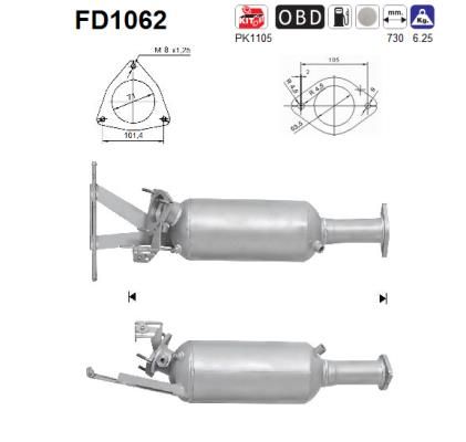 Obrázok Filter sadzí/pevných častíc výfukového systému AS  FD1062