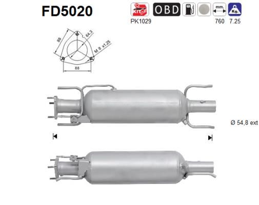 Obrázok Filter sadzí/pevných častíc výfukového systému AS  FD5020