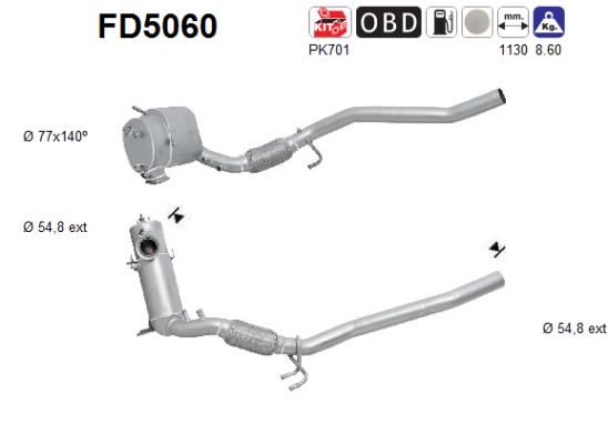 Obrázok Filter sadzí/pevných častíc výfukového systému AS  FD5060