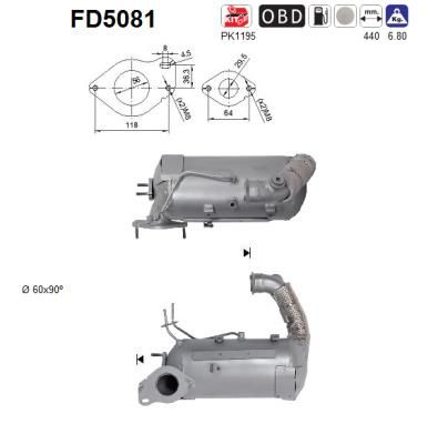 Obrázok Filter sadzí/pevných častíc výfukového systému AS  FD5081