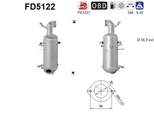 Obrázok Filter sadzí/pevných častíc výfukového systému AS  FD5122