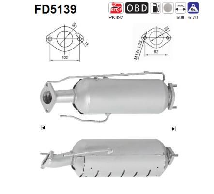 Obrázok Filter sadzí/pevných častíc výfukového systému AS  FD5139