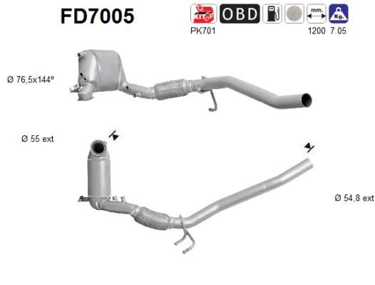 Obrázok Filter sadzí/pevných častíc výfukového systému AS  FD7005