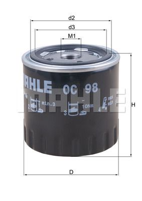 Obrázok Olejový filter MAHLE  OC98