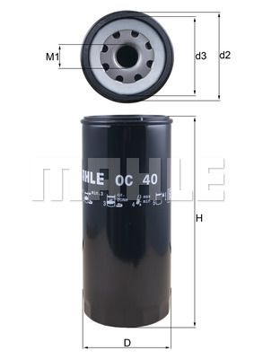 Obrázok Olejový filter MAHLE  OC40