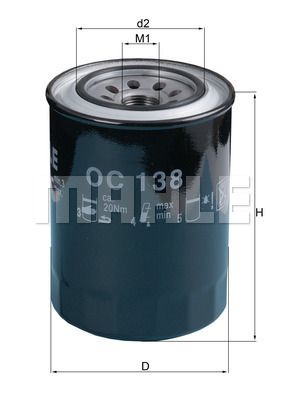 Obrázok Olejový filter MAHLE  OC138