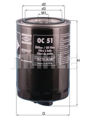 Obrázok Olejový filter MAHLE  OC51OF